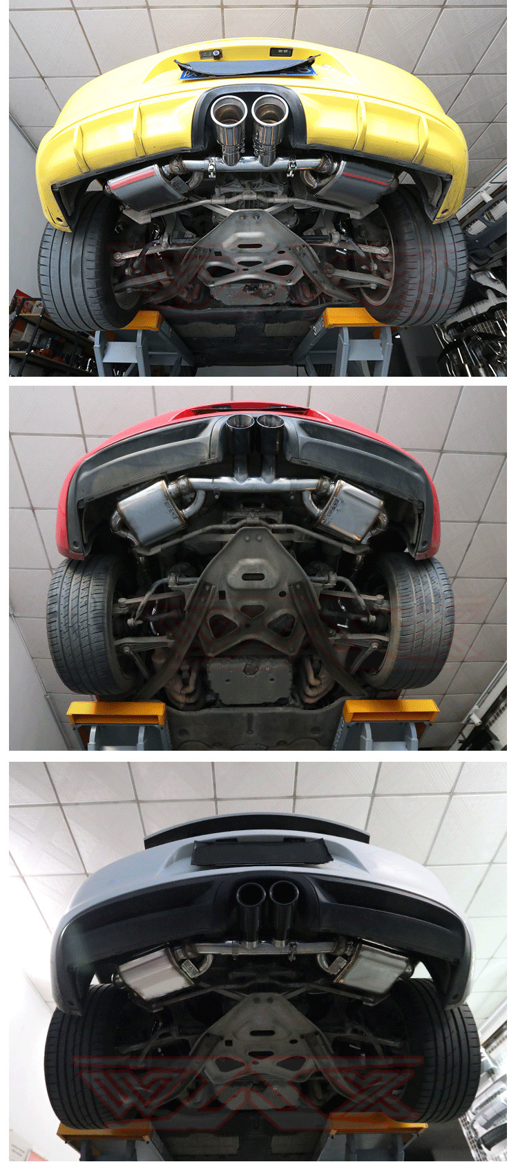 Suitable for Porsche 987 Kaman Boxster modification mach5 head section middle tail exhaust res Scorpio ipe JBOM