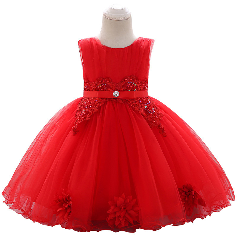 Europa y América eBay nueva moda bebé de un año pequeño vestido de niña vestido de princesa vestido de lavado una pieza de cabello