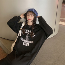 秋冬季加绒加厚慵懒风连帽卫衣长裙胖mm韩版宽松大码连衣裙200斤