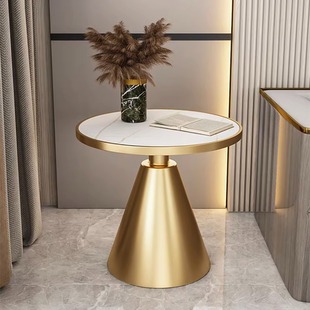 Nordic Light Luxury Side Table Round Marble Sofa Corner Table Balcony Hotel Small Round Table Internet Celebrity Rock Plate Small Coffee Table