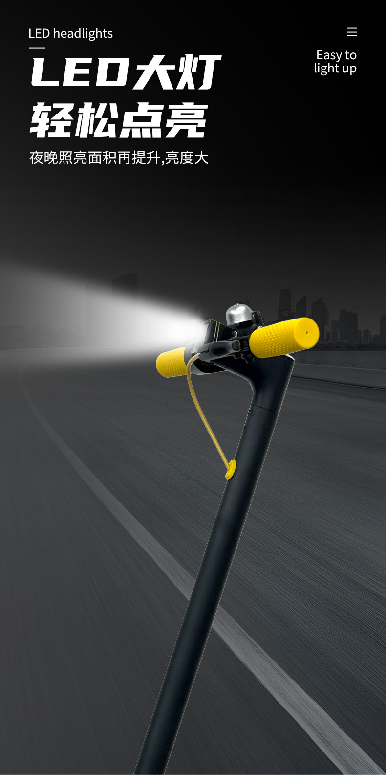 Led Variable Frequency High-Speed Electric Personalized Scooter, Foldable Two-Wheeled Small Electric Scooter for Personal Transportation