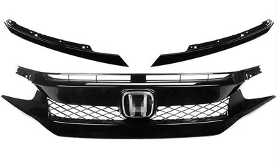 Shovel, Rear Wing, Side Skirt, Grille, Big Surrounded - 21-civic-hatchback-tr-mid-net-mirror-black-label