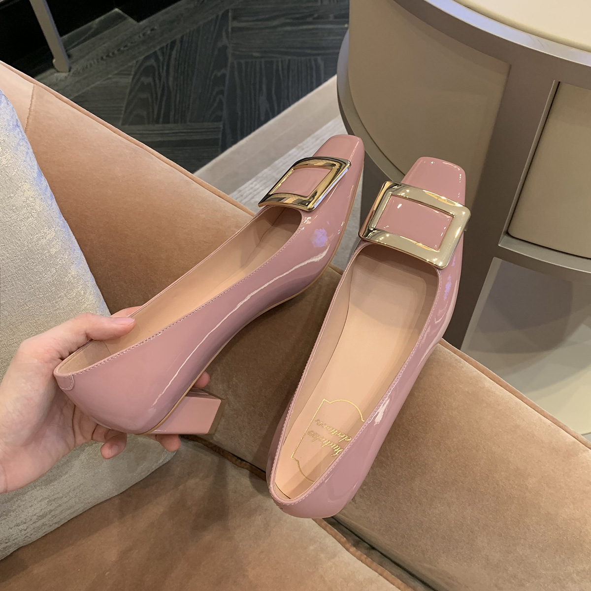 Pink patent leather (4.5) in stock