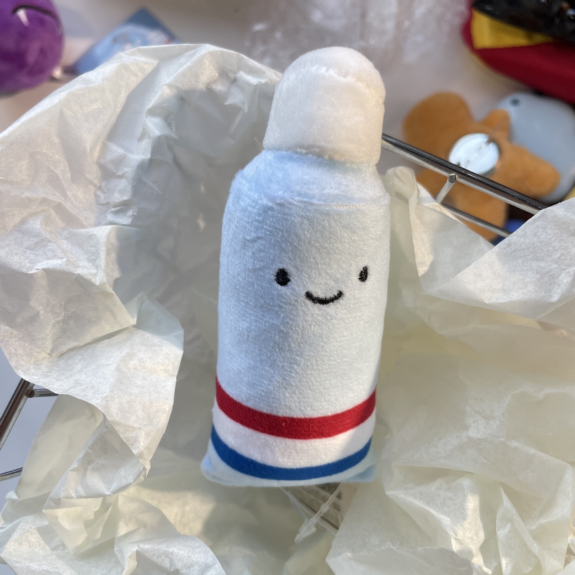 Vida divertida llavero lindo diente pasta de dientes diente caries colgante de dibujos animados de los niños mochila accesorios lindos GJ86