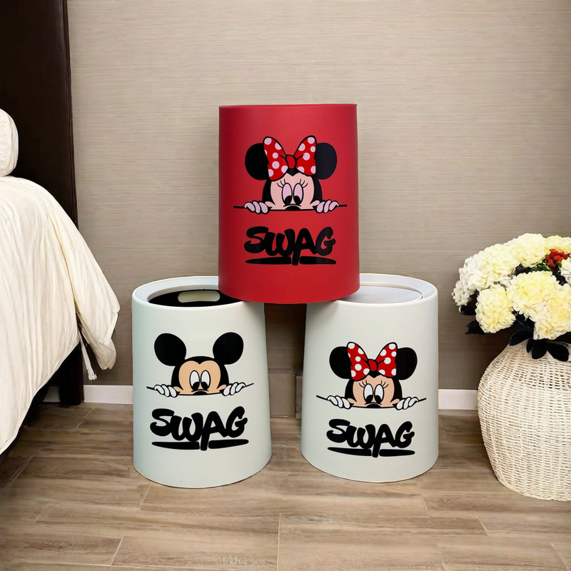 Creative Trash Can for Home Use, New Model for Living Room, Modern and Simple, Trendy for Bathroom, Toilet, Bedroom, Kitchen, Ins Dormitory