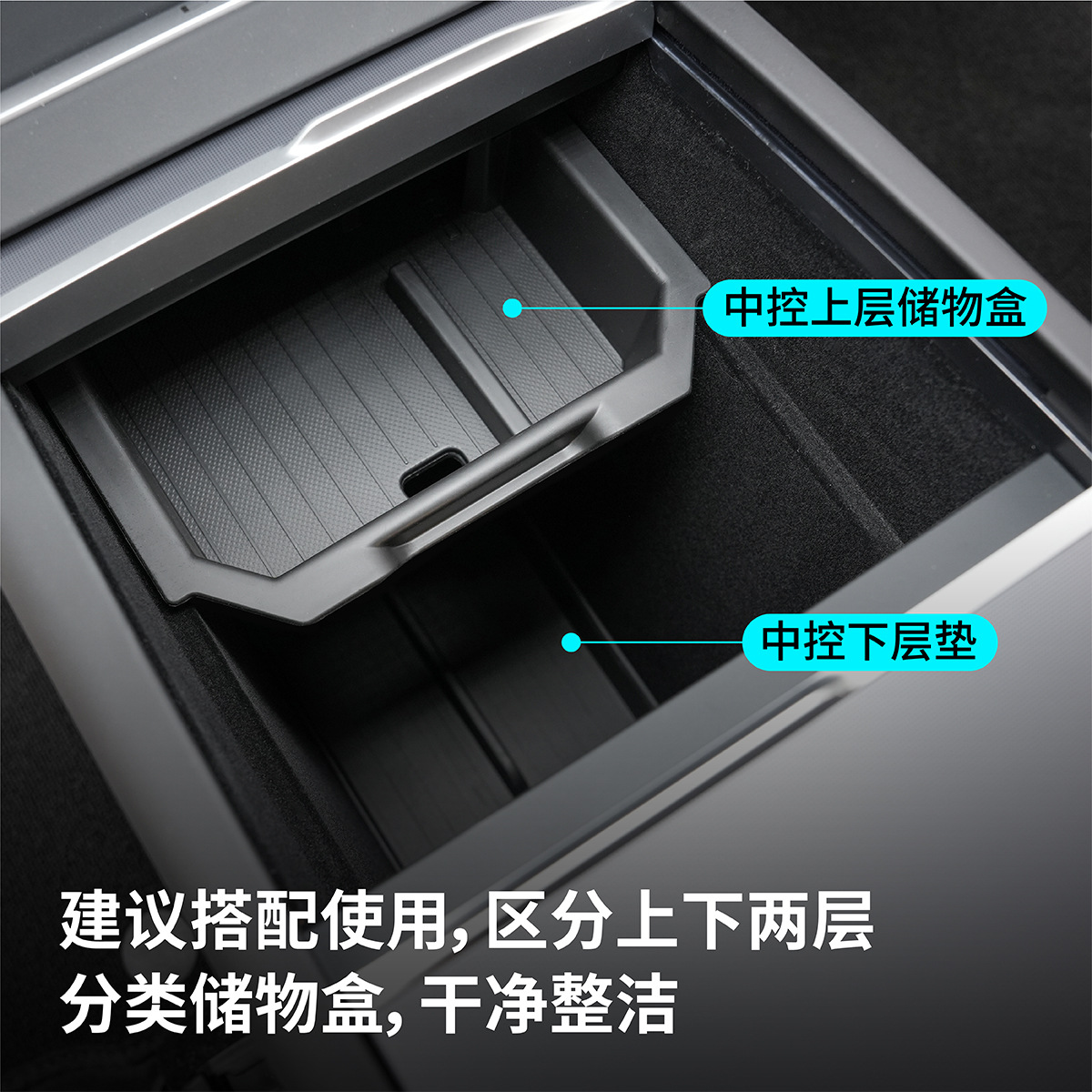 Suitable for Tesla's New Model Yl3 Center Console Storage Box Armrest Box Storage Interior Upgrade Accessories