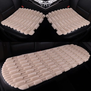 Car Cushion Winter Slub Velvet Waist Padded Winter Short Wool Car Single Piece Ins Internet Celebrity Three-piece Cushion