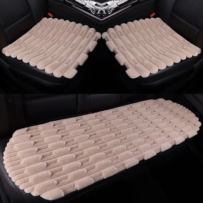 Car Cushion Winter Slub Velvet Waist Padded Winter Short Wool Car Single Piece Ins Internet Celebrity Three-piece Cushion