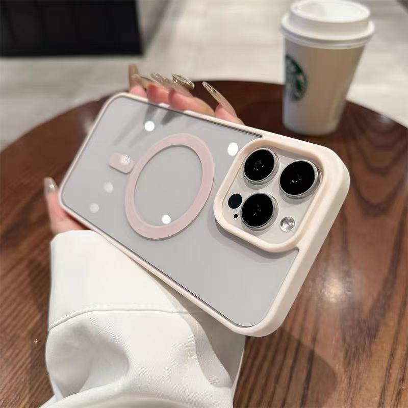 Magnética simple nueva sensación de alta gama adecuada para Apple 15/16ProMax funda para teléfono móvil 13/14 pareja 15 transparente 16