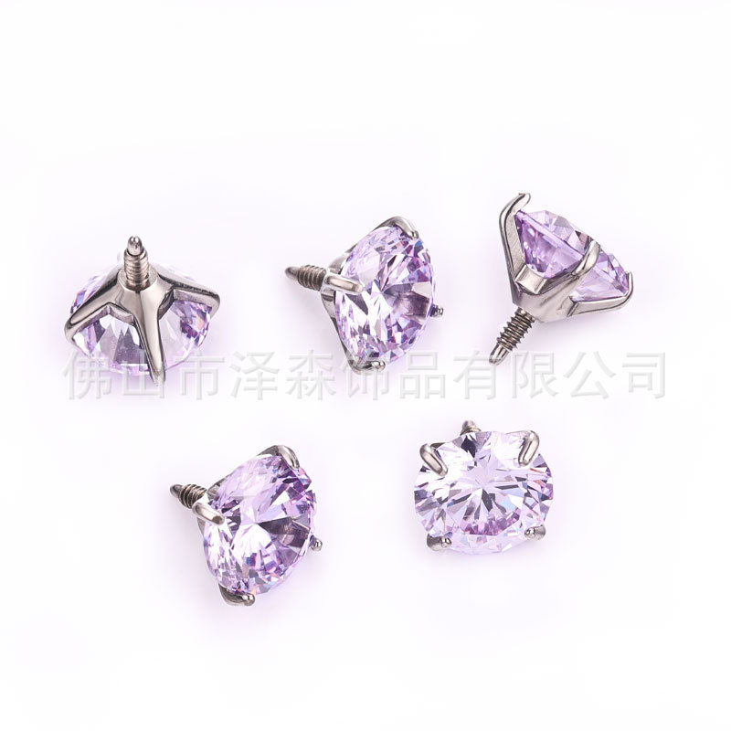 F136 Titanium Alloy Ear Stud Long Teeth 5A Claw Zirconium G23 Titanium Ear Bone Nail Accessories External Teeth Lip Nail Human Puncture Jewelry detail image 15
