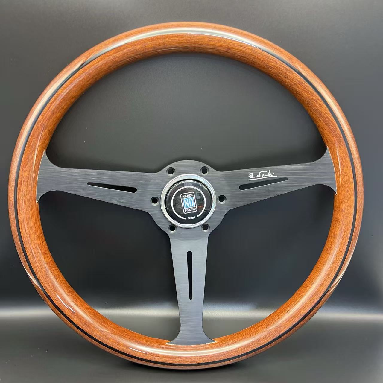 14inch ND Racing Modified Universal Classic Imitation Wood Beidouxing Langdi Jetta Pusan Retro Solid Wood Steering Wheel