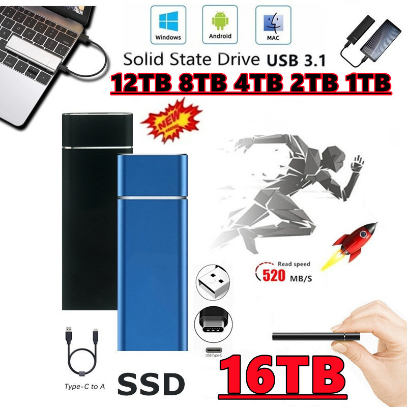 Cross-Border Export Ssd High-Speed Solid-State Mobile Hard Drive 16Tb12Tb 8Tb 4Tb 2Tb 1t Same Day Delivery