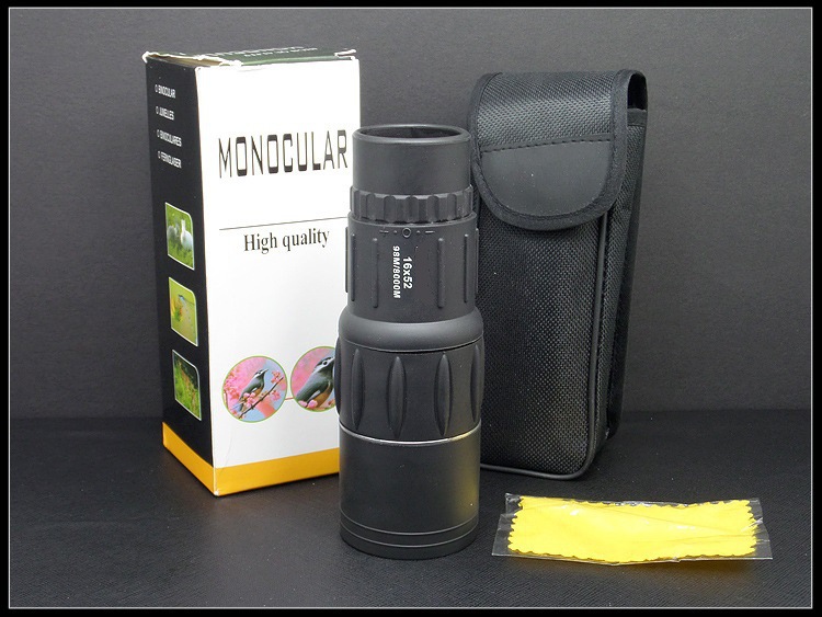 厂家直销16X52单筒大目镜望远镜 户外望远镜双调