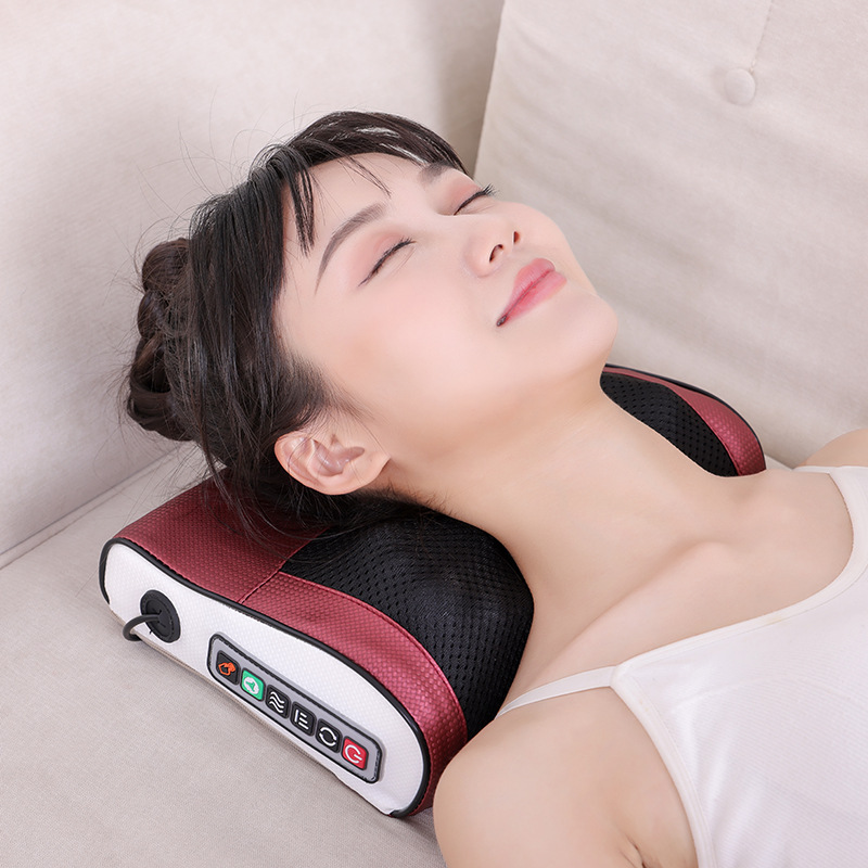 首、肩、腰、背中用のスマートマッサージ枕、多機能温湿布、ホームオフィスアーティファクト、頸椎と腰の電気マッサージャー|undefined