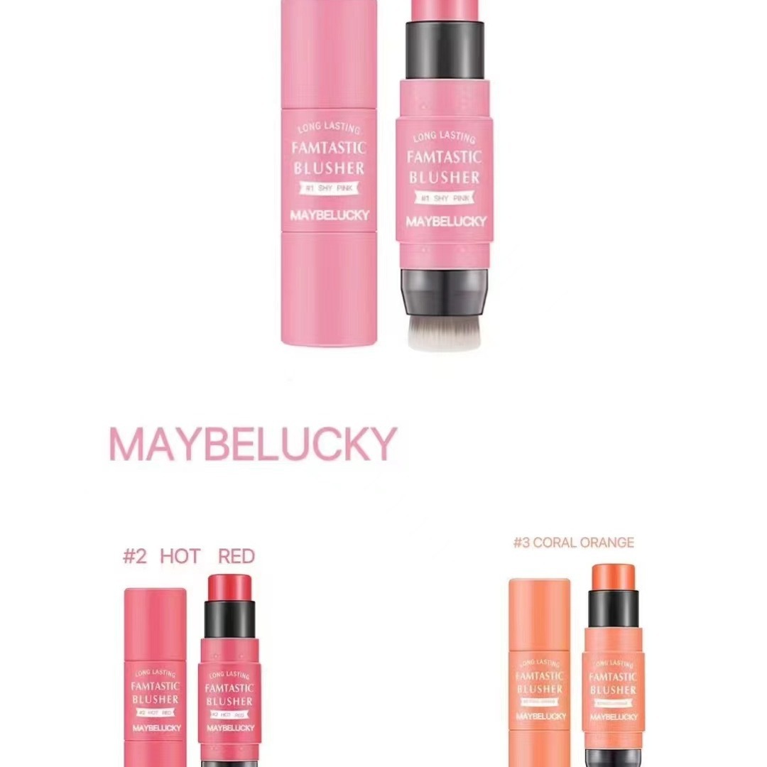 Transfronterizo dos en uno se ruboriza palo suave rubor crema reparación colorete rubor crema natural mate