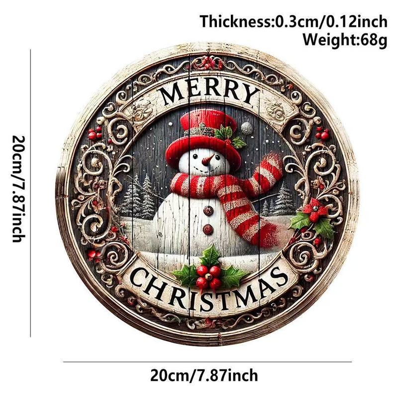 クロスボーダークリスマス木製雪だるまペンダント工芸品クリスマス雰囲気装飾ラウンドサインドアサイン|undefined