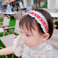 韩式刺绣儿童发箍小宝宝荷叶边复古绣花头饰发饰女宝宝可爱头箍