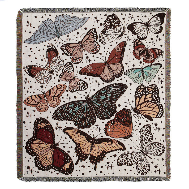 Butterfly Pattern Casual Butterfly Cotton Blanket