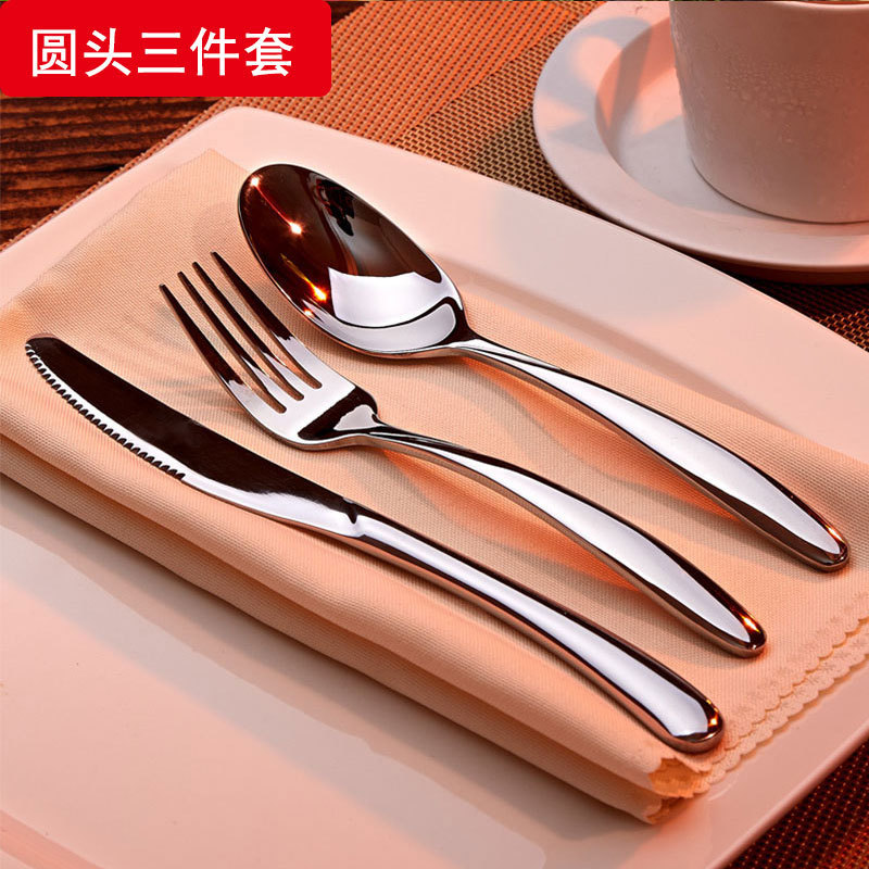 316 스틸 라운드 헤드 3종 세트(나이프 1개, 포크 1개, 체인지 1개)