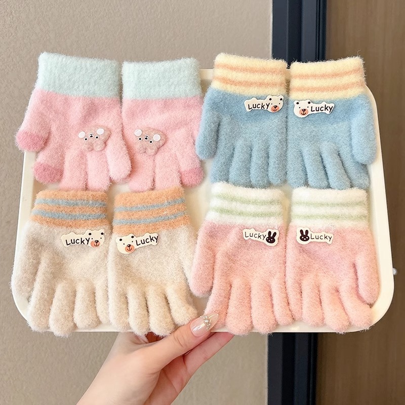 Guantes infantiles de invierno para niñas de invierno de cinco dedos para mujeres 2025 nuevos bebés calientes lindas niñas y niños