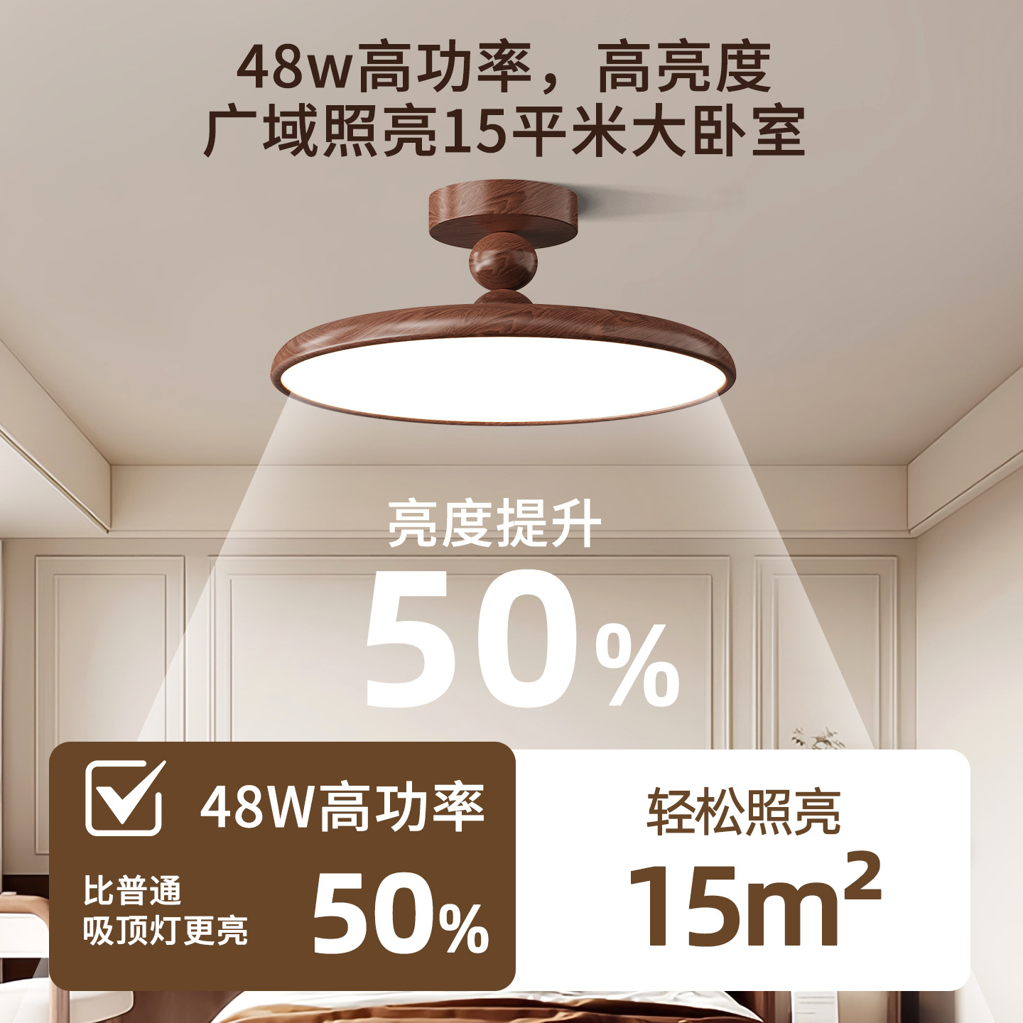 Luz de techo del dormitorio francés 2026 retro disco volador lámpara de estudio nuevo estilo chino medio antiguo viento silencioso Zhongshan lámparas 412L