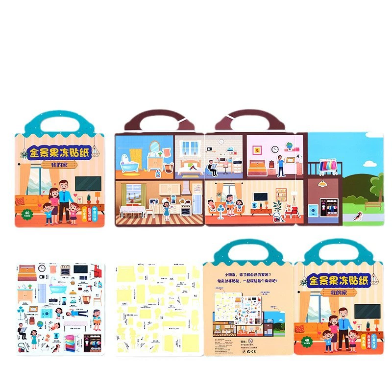 Детская книга с наклейками, Cartoon умная игрушка для обучения, 6 лет, концентрация