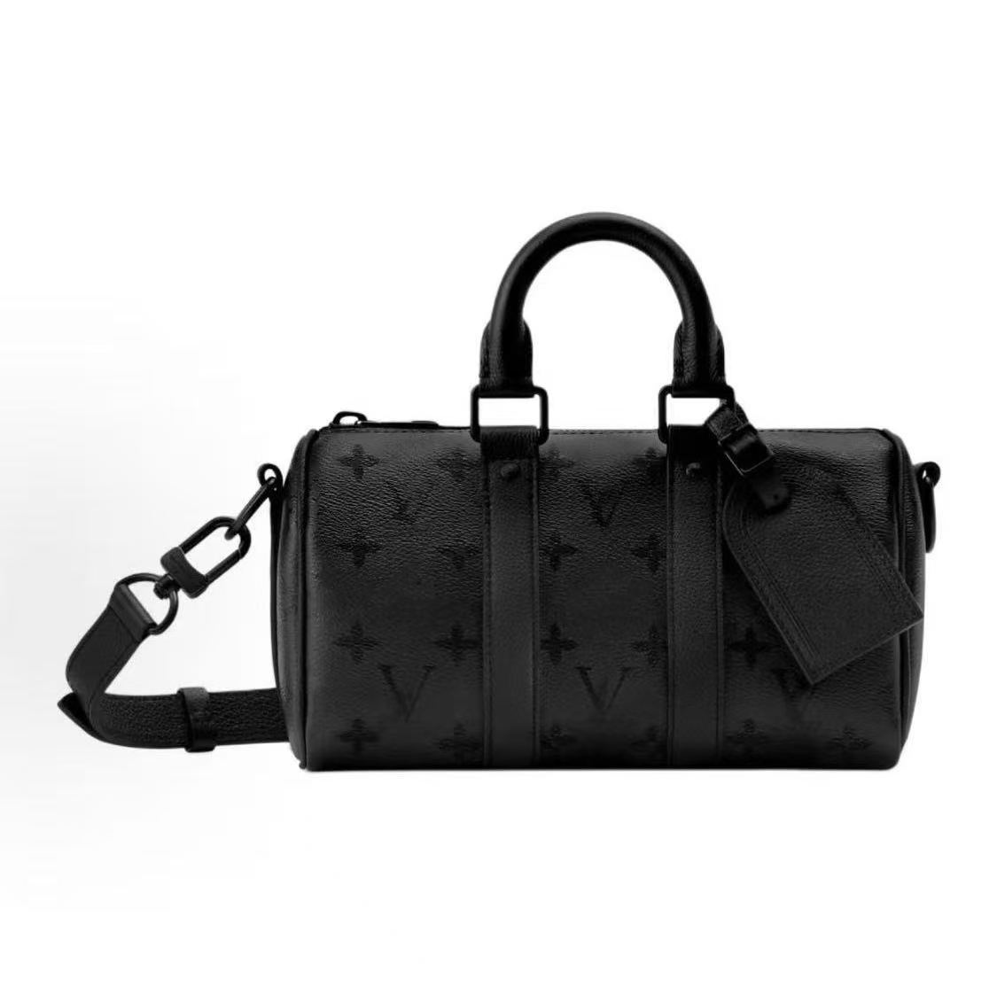 Bolso de hombre Keepall 25 - 35 - 45 bolso de viaje moda bolsa de cintura casual en relieve combinación de serie negra
