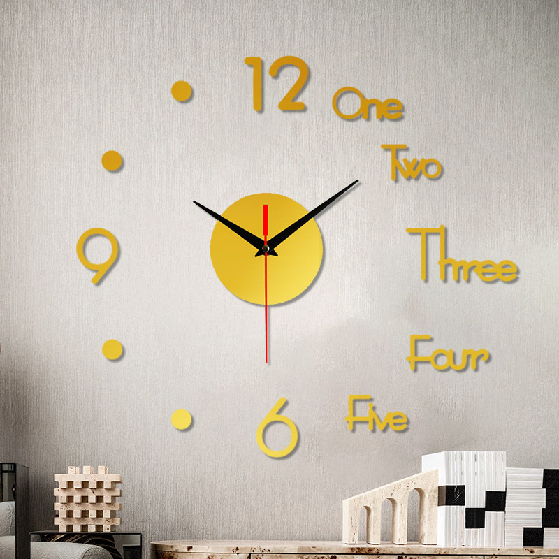 Cruz-frontera creativo acrílico Reloj de pared DIY personalizado moda 3D etiqueta de la pared Reloj de pared hogar caliente mudo reloj decorativo