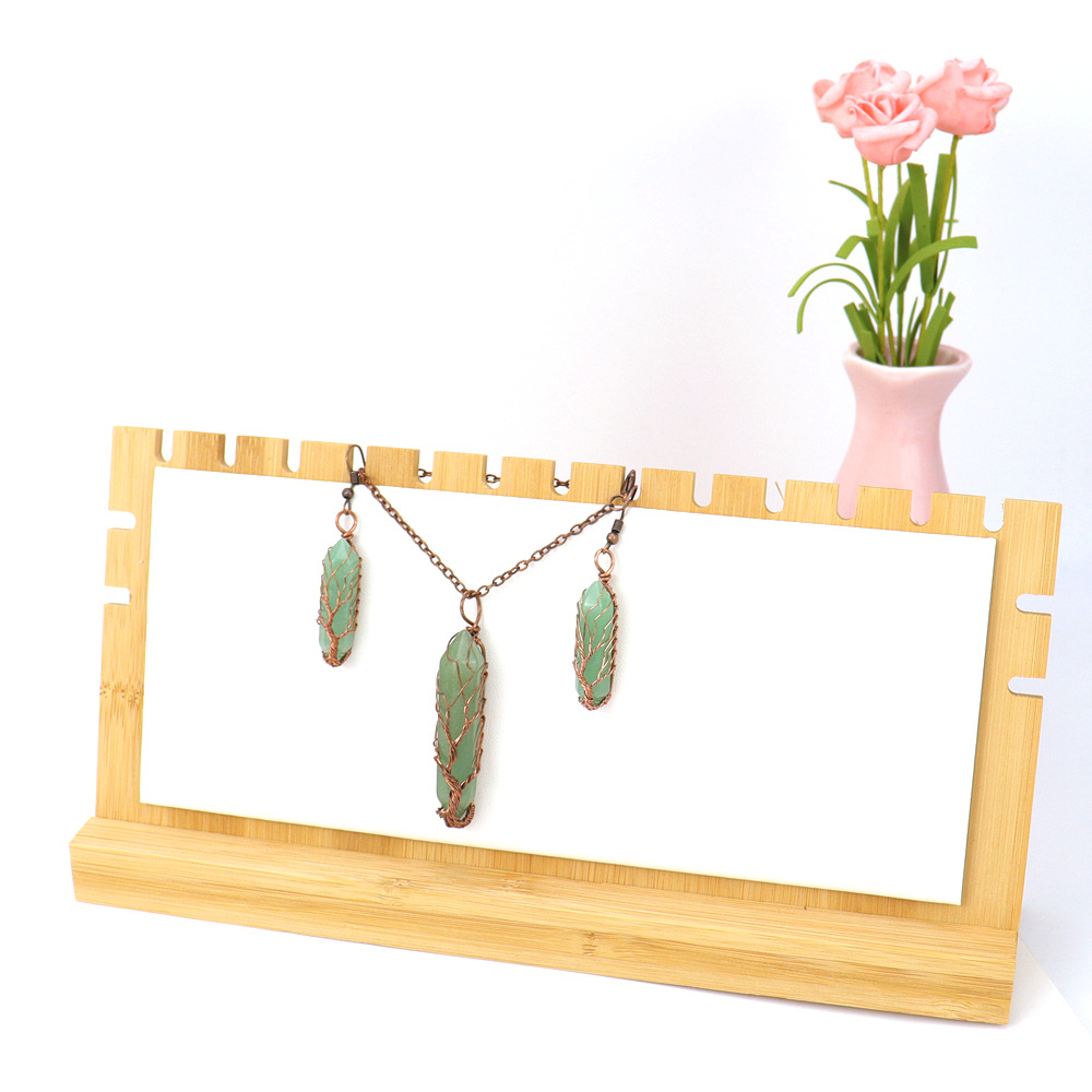 Ethnic Style Solid Color natural stone Copper Handmade Womenu0027S Earrings Necklace 1 Set