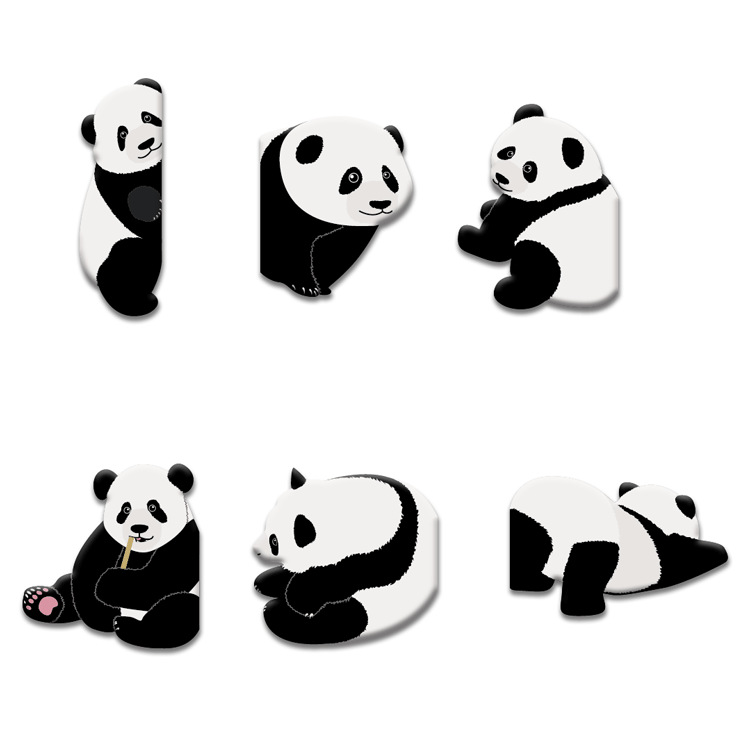 6款黑白熊猫书签-750