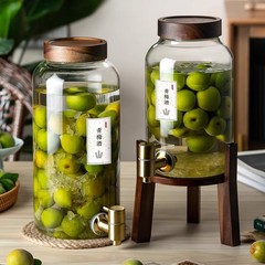 泡酒玻璃瓶高硼硅果酒罐泡酒瓶泡酒罐带龙头耐高温自助饮料桶玻璃