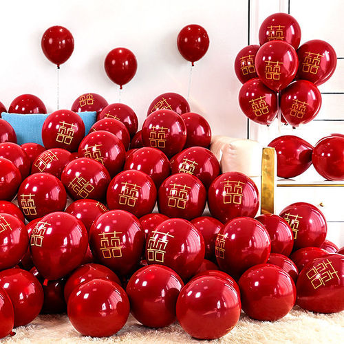 Wedding wedding room decoration layout happy word balloon wedding thickened big red balloon set wedding supplies props