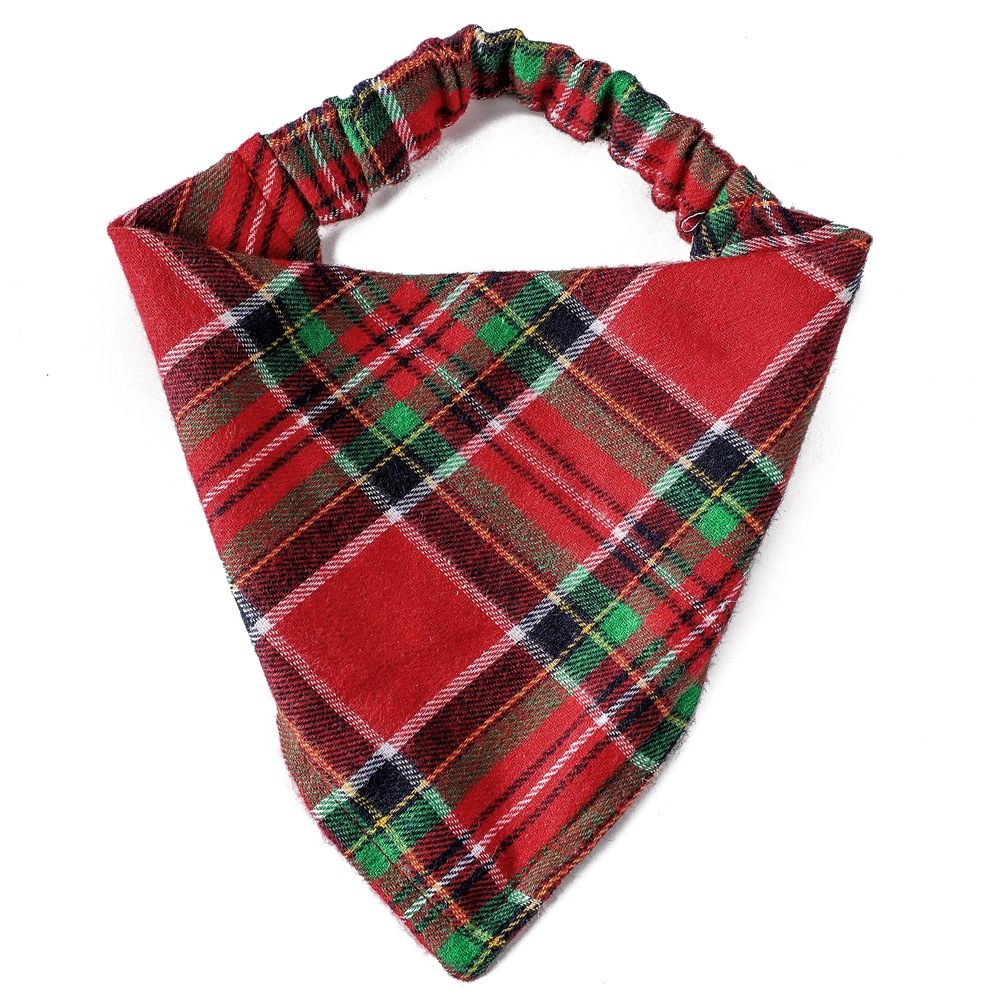 Elástico nuevo en stock transfronteriza mascota saliva toalla mascota bufanda Navidad perro bufanda accesorios para mascotas Plaid
