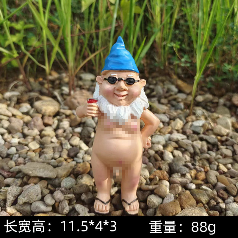 Transfronterizo enano decoración del jardín artesanías de resina interesante hombres y mujeres estatua novedad decoraciones de jardinería
