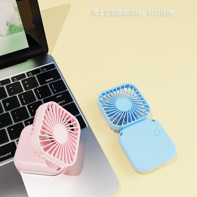 Mini ventilador plegable para colgar en el cuello, recargable por USB, creativo, de doble uso para escritorio, oficina y exteriores, pequeño y portátil.