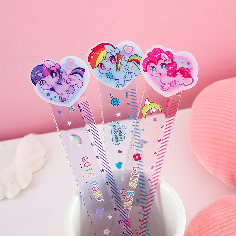 Nueva regla de pony 15cm regla de color de alto valor medición dibujo escuela primaria aprendizaje material de papelería