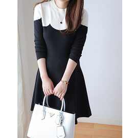 2018欧洲站秋冬新品羊毛针织裙女套头打底裙毛衣连衣裙子