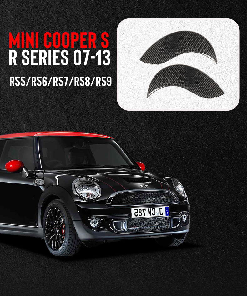Headlight Decoration Cover Carbon Fiber for BMW MINI Cooper