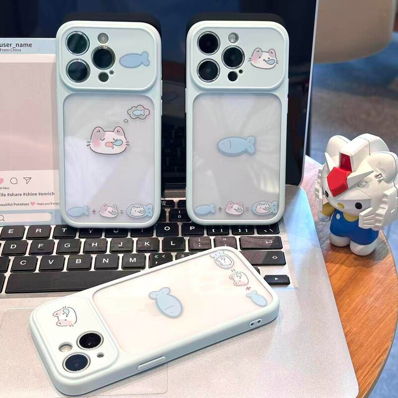 Cartoon Cat and Fish Phone Case Suitable for Apple 18 Pro Max, High Aesthetic Value for Girls, iPhone 17/16 Couple Case Cartoon Cat and Fish Phone Case Suitable for Apple 18 Pro Max, High Aesthetic Value for Girls, iPhone 17/16 Couple Case