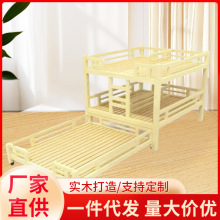 幼儿园午睡楼梯高低床儿童叠叠单人床托管午托实木上下四层推拉床