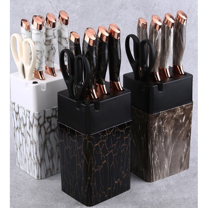 Ventas directas de oro rosa doble cabeza galvanizada mármol acero inoxidable pulverización de pintura cuchillo cuchillo de doble cara cuchillo único