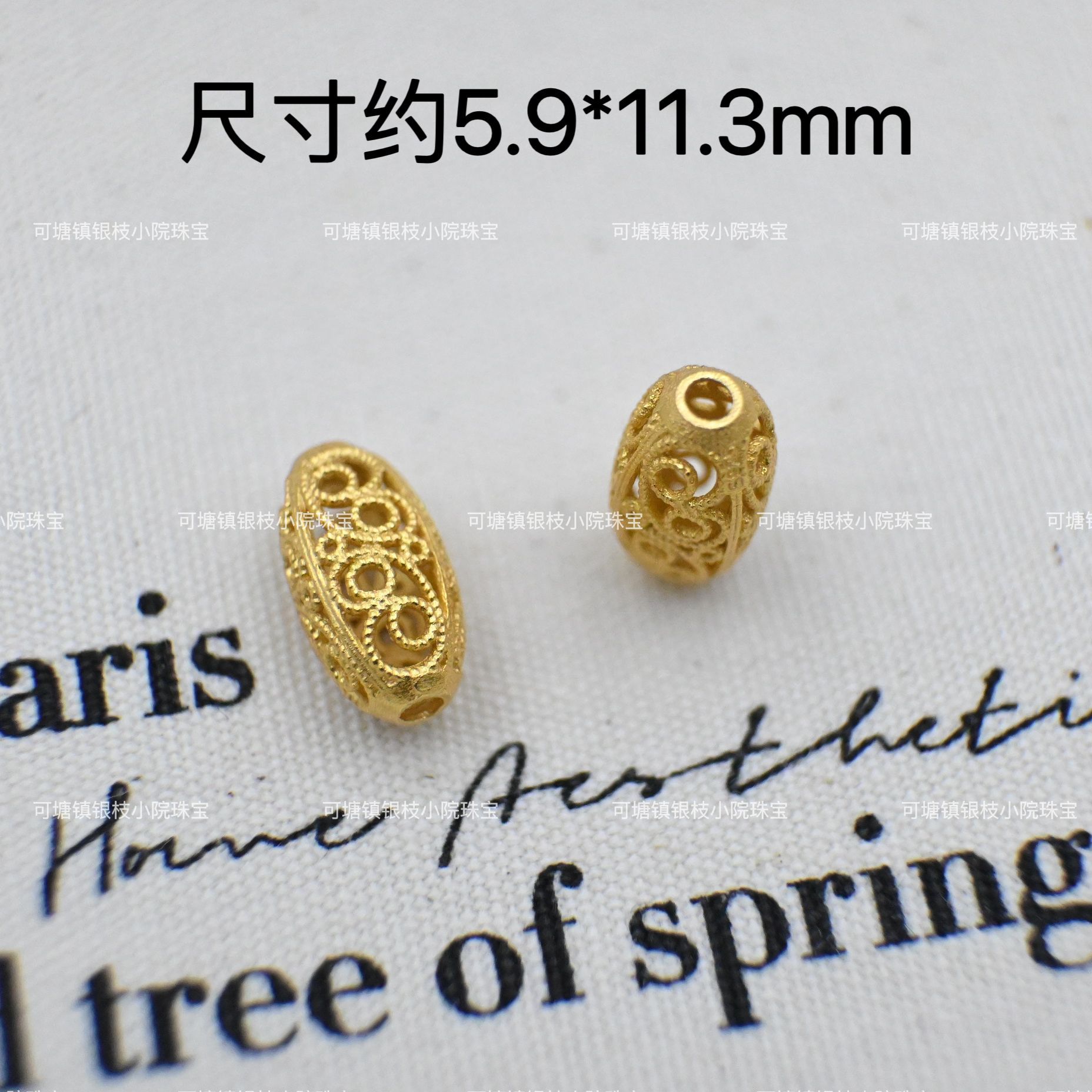 S925 Silver Ancient Fa Gold Love Gourd Through Hole DIY Accessories Bead Running Ring Bracelet Necklace Pendant Beaded Accessories