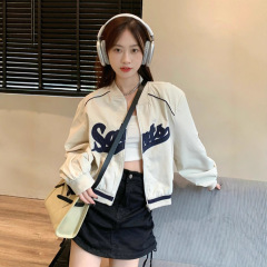 美式休闲棒球服外套女小个子春秋款辣妹风飞行员夹克短款上衣秋