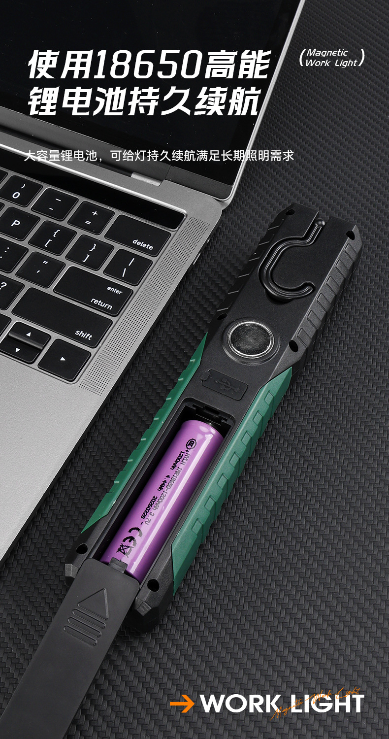 Car Repair Tool Light Cob Ultra-Bright Strong Magnet Multi-Functional Led Emergency Foldable Inspection Work Light