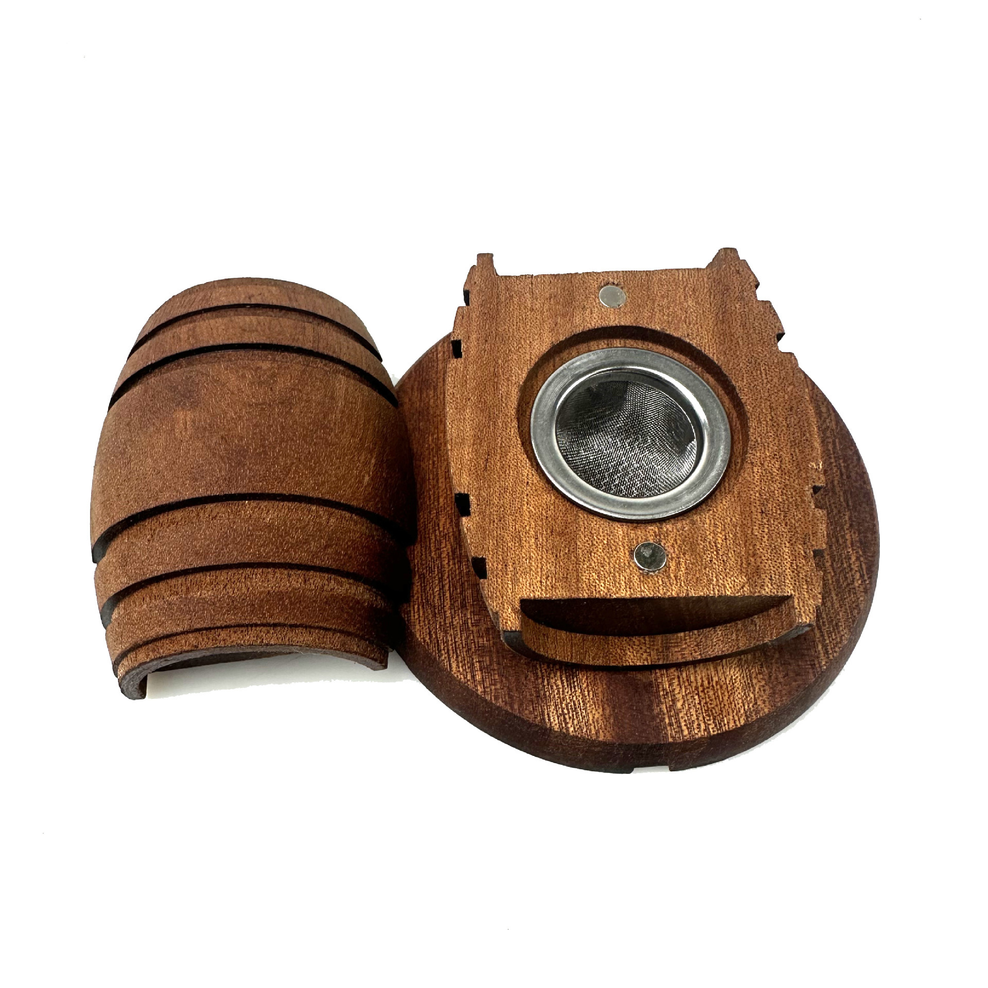 Coctel de madera fumigador hexagonal disco volador barra de cocina herramientas fumigantes fumigantes cubierta de madera