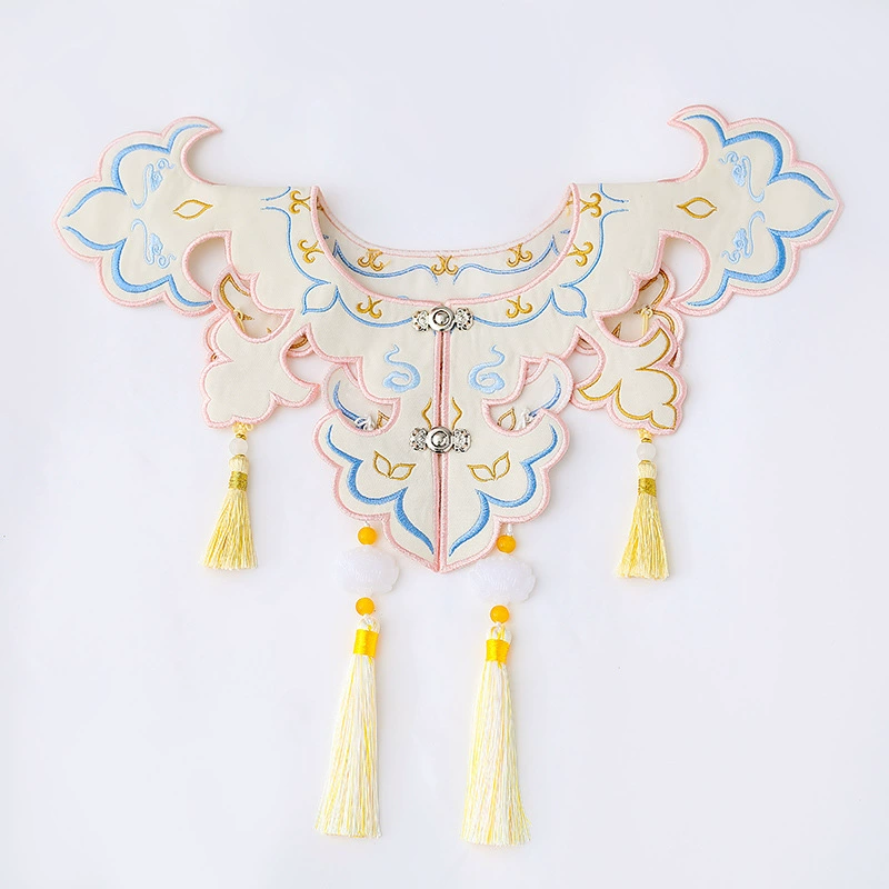 Новый Hanfu вышивка с бахроной юбкой для лошадей Аксессуары для девочек Hanfu Новый китайский платок Аксессуары Hanfu Облачные плечи Китайский стиль