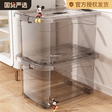 透明收纳箱家用塑料整理箱衣服大容量储物箱子书本零食玩具收纳盒