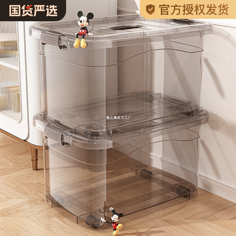 透明收纳箱家用塑料整理箱衣服大容量储物箱子书本零食玩具收纳盒|undefined
