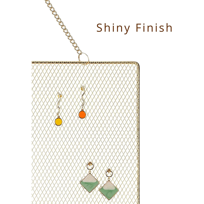 墙上壁挂式首饰架长方形金属网格耳环饰品收纳架家用饰品展示架