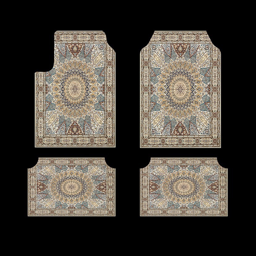 TEMU Nordic Retro Bohemian Style Car Mat Car Interior Dirt Resistant Dust Mat Rear Easy-care Four-piece Set